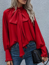Luna – Chic Tie-Neck Women's Blouse