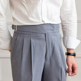 Men’s High-Waist Pleated Trousers