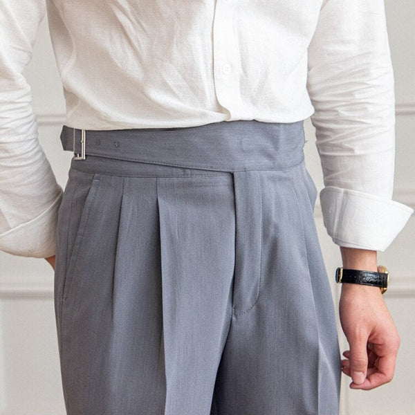 Men’s High-Waist Pleated Trousers