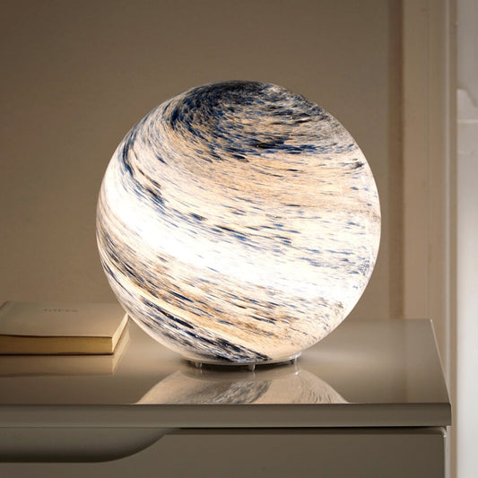LunaGlow – Elegant Glass Moon Lamp with Cosmic Detailing