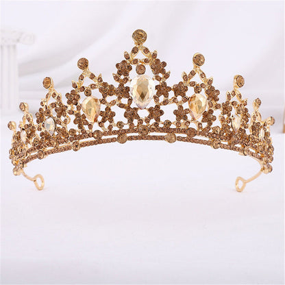 Crown gold | Quality gold color crystal crown 1