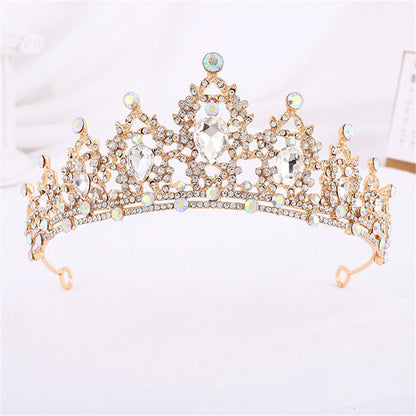 Crown gold | Quality gold color crystal crown 3