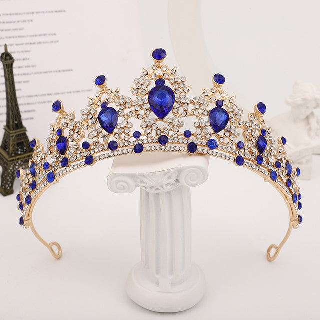 Crown gold | Quality gold color crystal crown 5