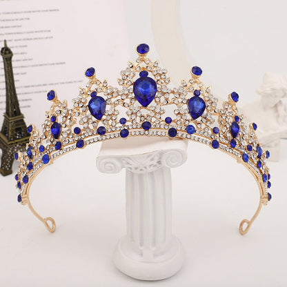 Crown gold | Quality gold color crystal crown 5