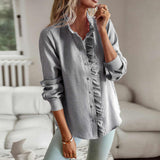 Lisbeth – Striped Long Sleeve Women's Blouse