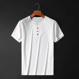 Variant image for Lightweight Summer T-Shirt for Men - Breathable Cotton-Linen Blend, V-Neck-15