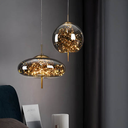 LumaGlow - Exquisite Brown Glass Pendant Light