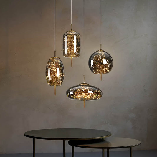 LumaGlow - Exquisite Brown Glass Pendant Light
