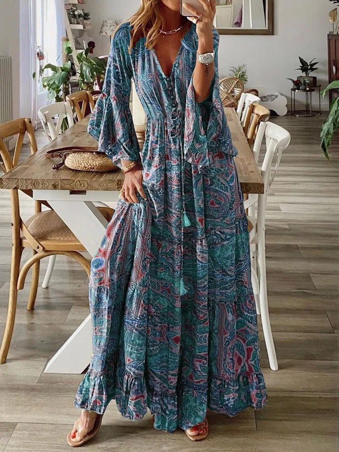 Velanora – Breezy Boho Women's Maxi Dress