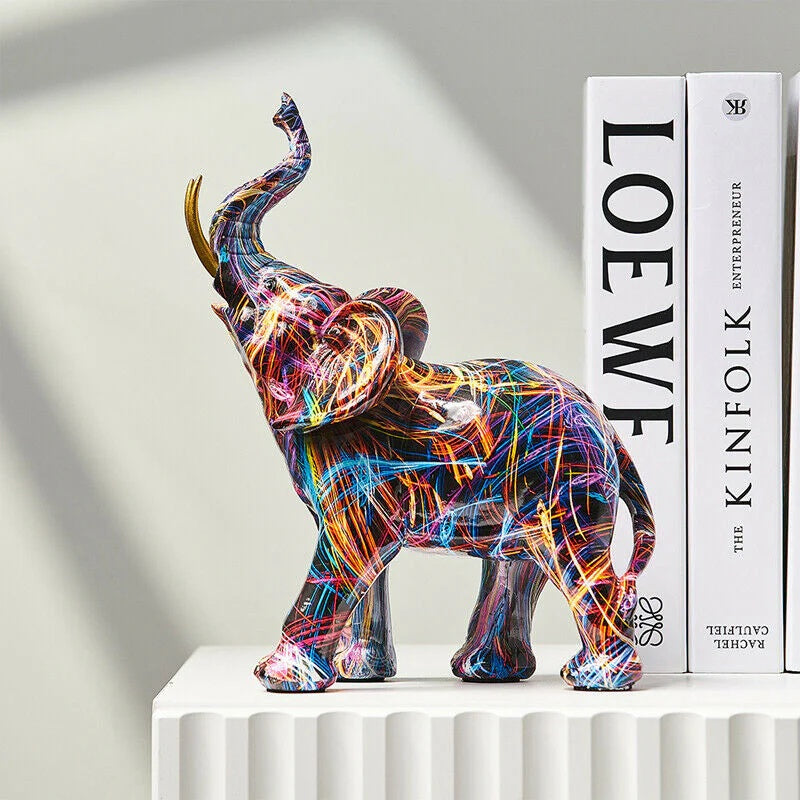ElevaArt – Colorful Graffiti Elephant Statue