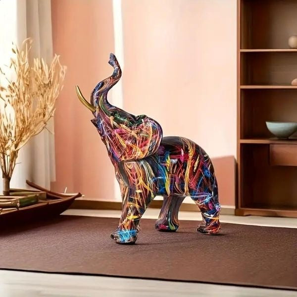 ElevaArt – Colorful Graffiti Elephant Statue