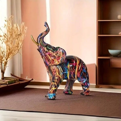 ElevaArt – Colorful Graffiti Elephant Statue
