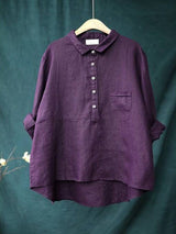 Women's Polished Cotton‑Linen Shirt