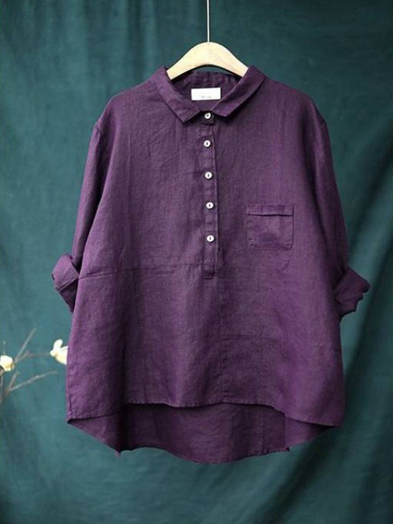 Women's Polished Cotton‑Linen Shirt