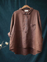 Women's Polished Cotton‑Linen Shirt