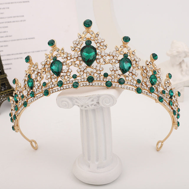 Crown gold | Quality gold color crystal crown 6
