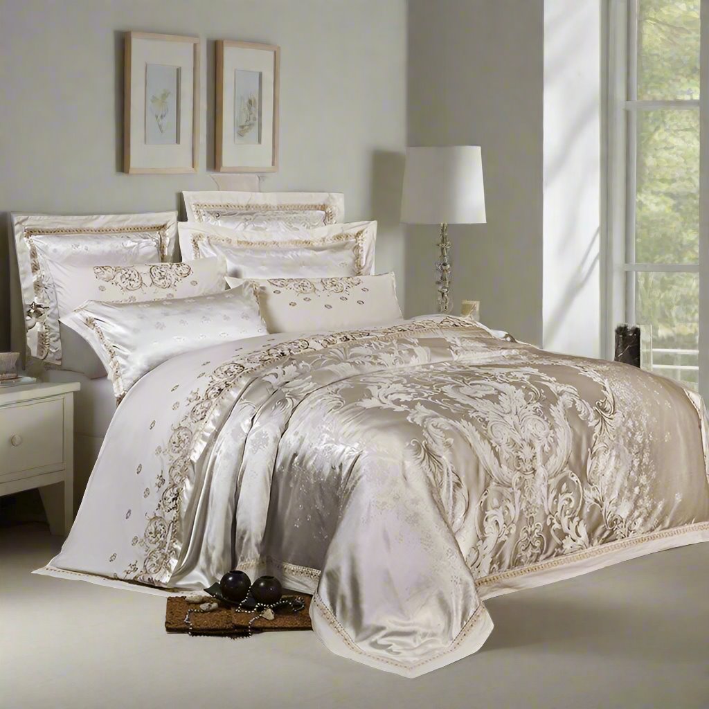 Variant image for Luxury Jacquard Duvet Cover Set - 500 Thread Count Egyptian Cotton, King Size-1
