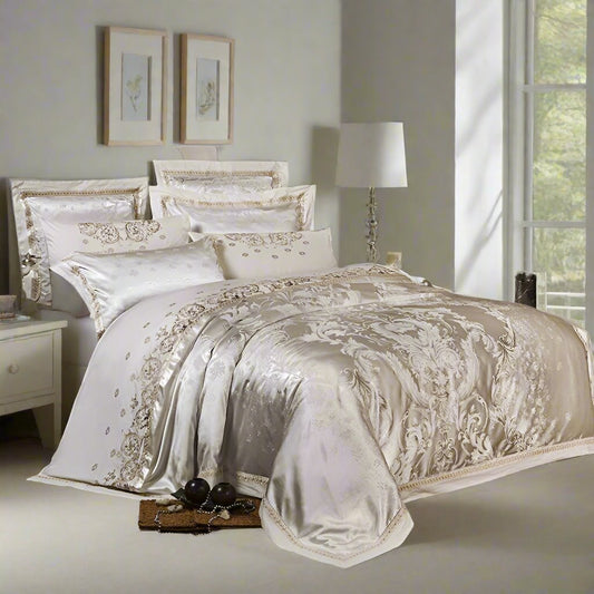 Variant image for Luxury Jacquard Duvet Cover Set - 500 Thread Count Egyptian Cotton, King Size-1