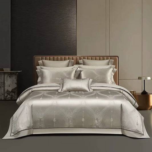 Lumiere Luxury Duvet Cover Set - Elegant Jacquard Design, Ultra-Soft Cotton, King Size-2