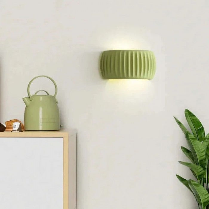 LumaWall – Minimalist Ribbed Glass Wall Lamp