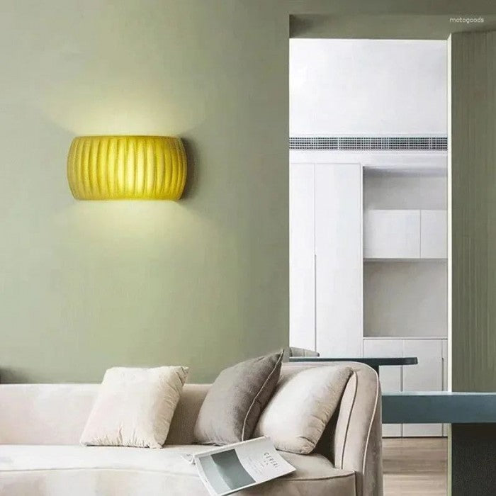 LumaWall – Minimalist Ribbed Glass Wall Lamp