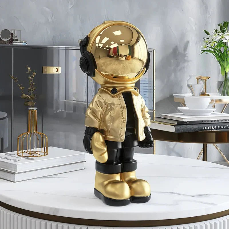 Variant image for CosmoLuxe - Modern Astronaut Statue with Gold Accents for Elegant Decor-1