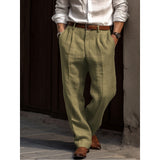 Pleated Men’s Linen Trousers