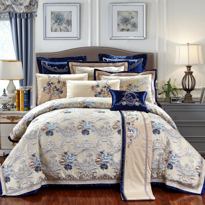 Variant image for Oriental Jacquard Luxury Bedding Set - 600 TC Duvet Covers for Comfort & Style-1
