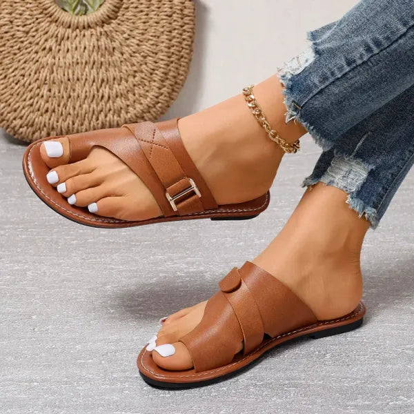 Women's Orthopedic Leather Sandals with Comfortable Fit