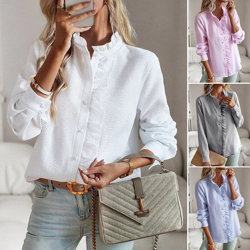 Lisbeth – Striped Long Sleeve Women's Blouse