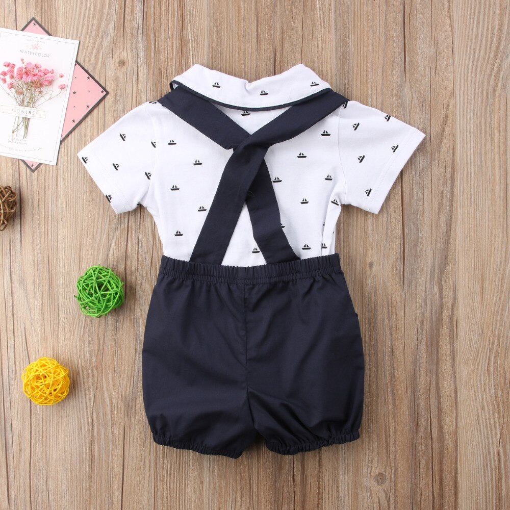 CuddleCare - Stylish Baby Boy Romper with Dickie Bow