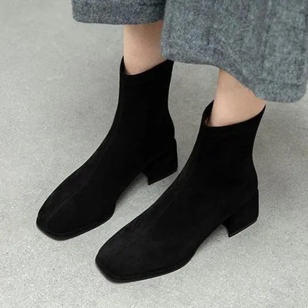 Variant image for Angelina - Black Ankle Boots for Women with Luxurious Microfiber Comfort-9