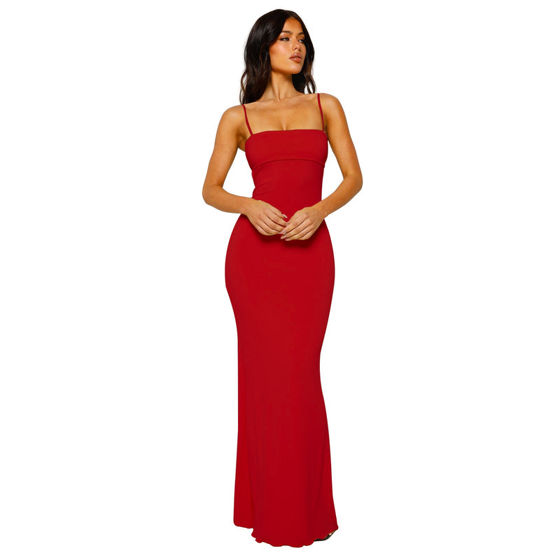 Women's Sleek Backless Maxi Dress