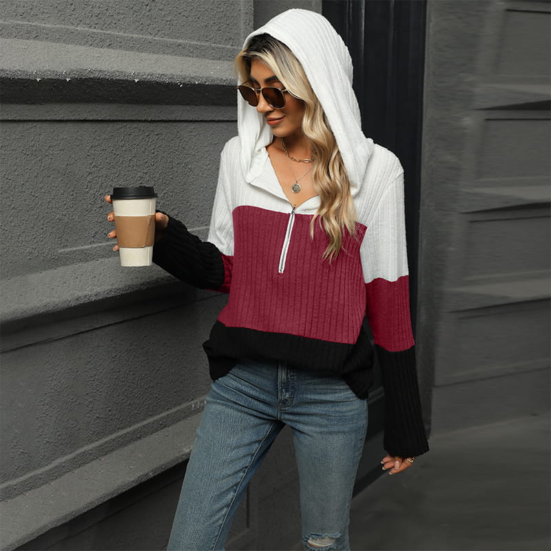 Ava - Women's Color Block Hooded Sweatshirt
