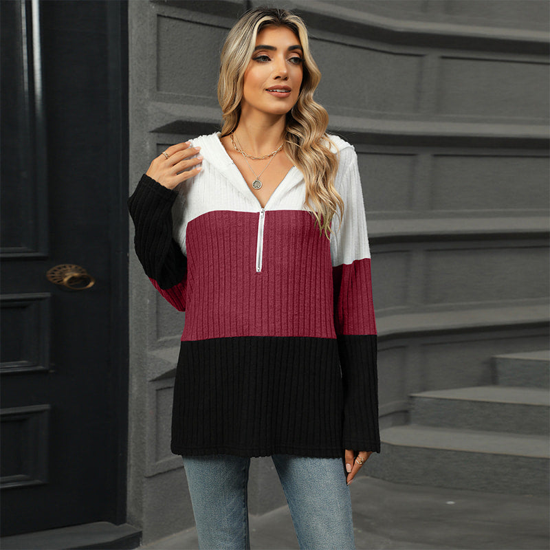 Ava - Women's Color Block Hooded Sweatshirt