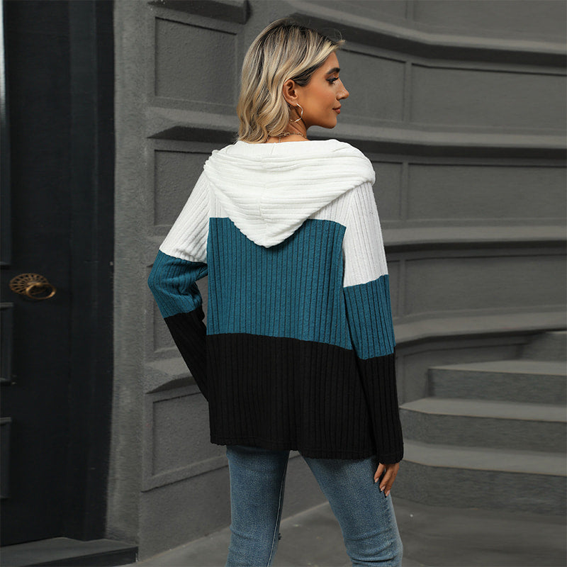 Ava - Women's Color Block Hooded Sweatshirt