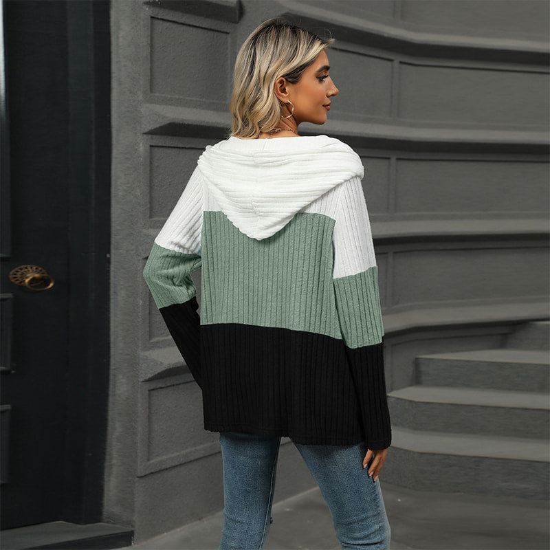 Ava - Women's Color Block Hooded Sweatshirt