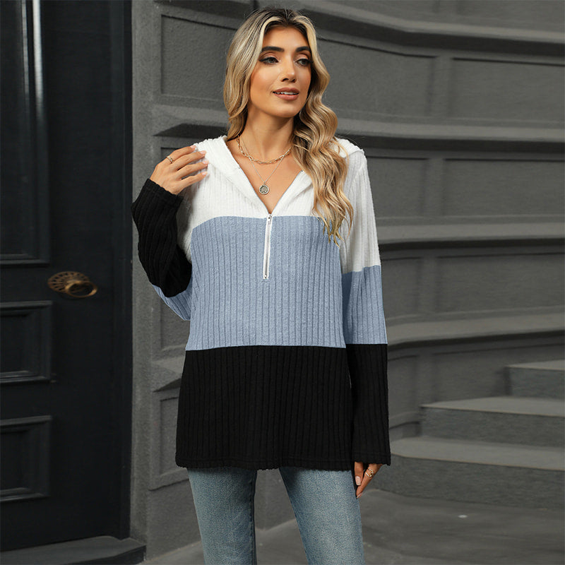 Ava - Women's Color Block Hooded Sweatshirt