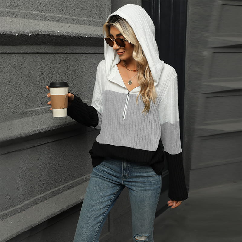 Ava - Women's Color Block Hooded Sweatshirt
