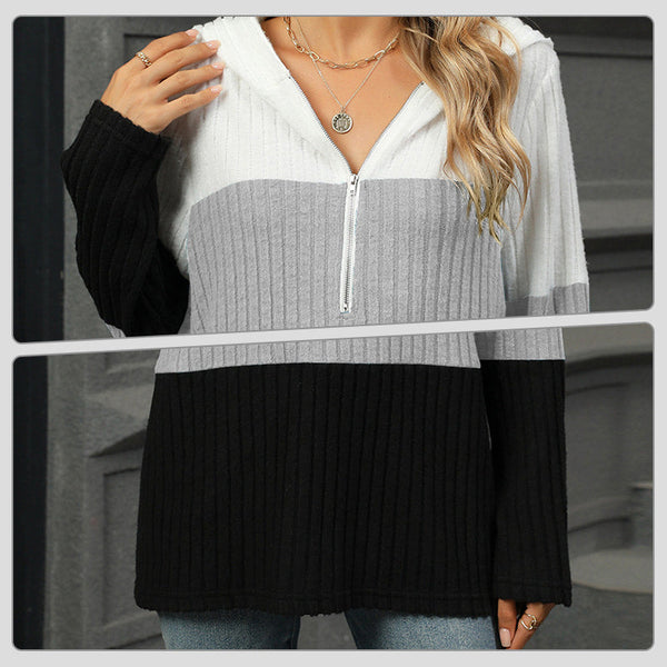Ava - Women's Color Block Hooded Sweatshirt