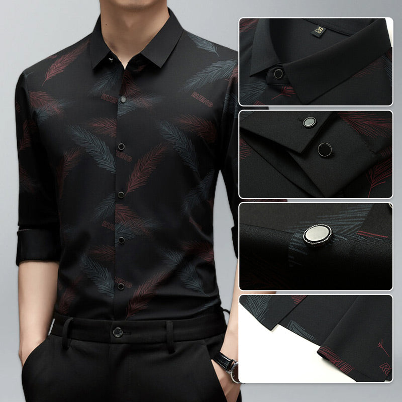Noiré – Men's Casual-Chic Printed Shirt | Long Sleeve Streetstyle Elegance