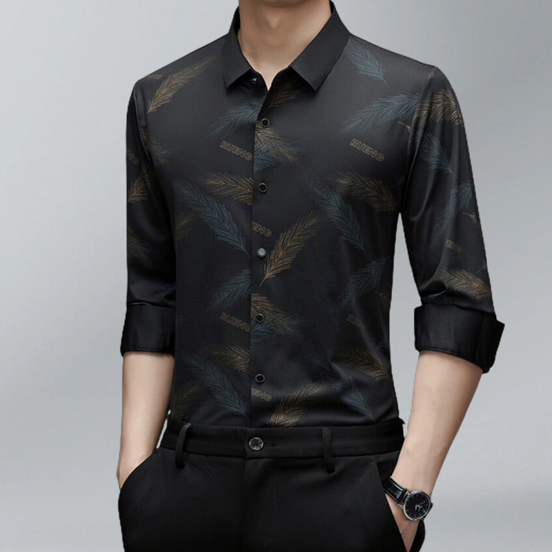 Noiré – Men's Casual-Chic Printed Shirt | Long Sleeve Streetstyle Elegance
