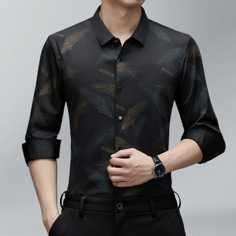 Noiré – Men's Casual-Chic Printed Shirt | Long Sleeve Streetstyle Elegance