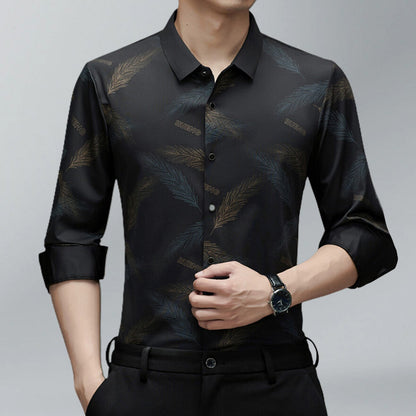 Noiré – Men's Casual-Chic Printed Shirt | Long Sleeve Streetstyle Elegance