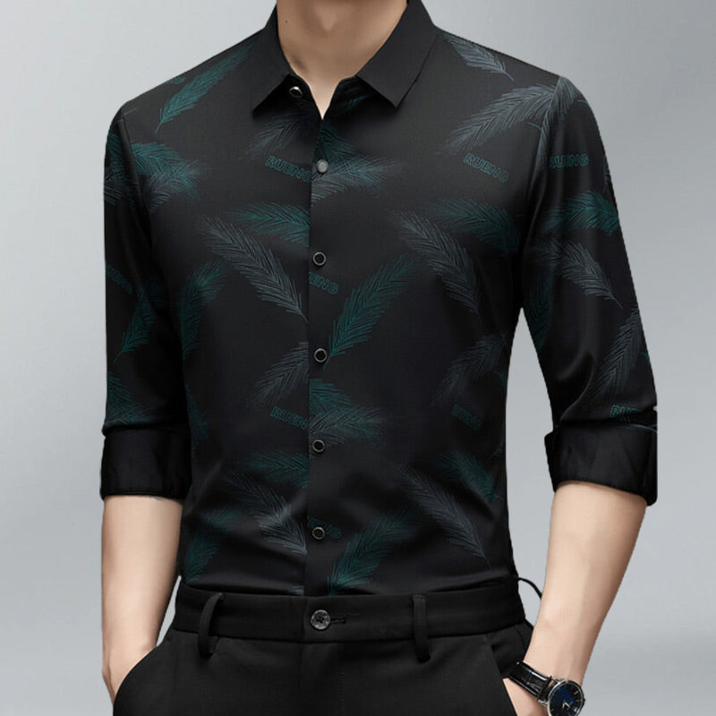 Noiré – Men's Casual-Chic Printed Shirt | Long Sleeve Streetstyle Elegance