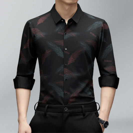 Noiré – Men's Casual-Chic Printed Shirt | Long Sleeve Streetstyle Elegance