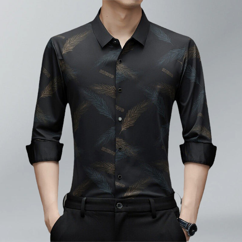 Noiré – Men's Casual-Chic Printed Shirt | Long Sleeve Streetstyle Elegance