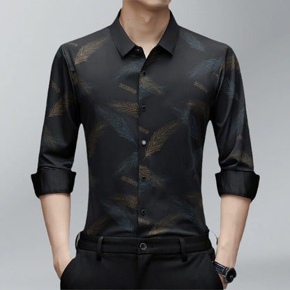Noiré – Men's Casual-Chic Printed Shirt | Long Sleeve Streetstyle Elegance
