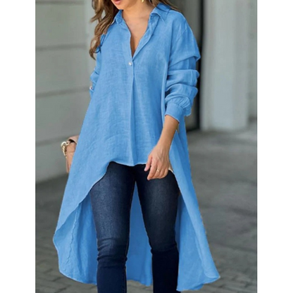 LunaVibe – Women's Elegant Long Lapel Shirt