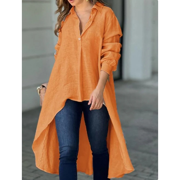 LunaVibe – Women's Elegant Long Lapel Shirt